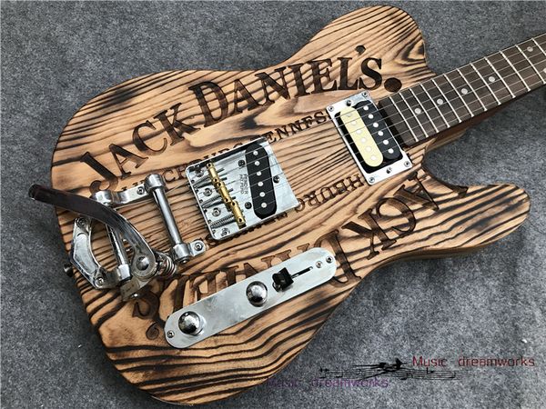 

heavy legacy jack daniel tl electric guitar g oem maple laser printer body, big rock tremolo system old guitar