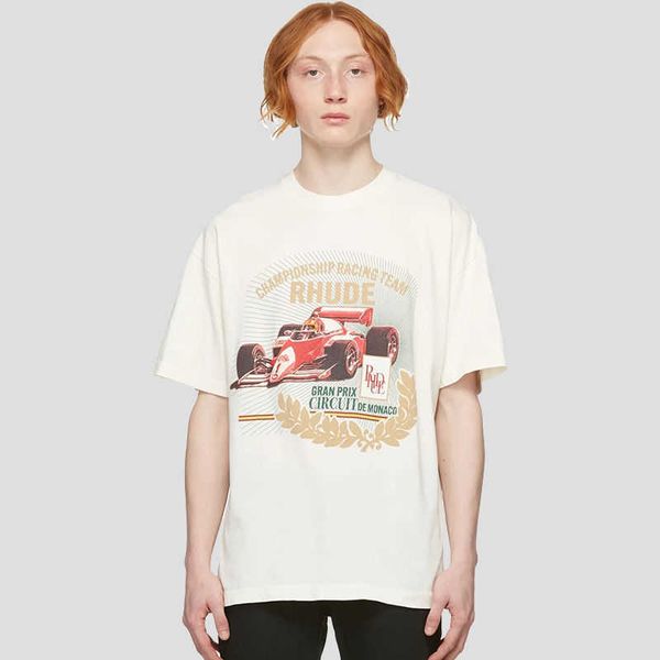 

rhudes f1 racing gran prix circuit de monaco men's and women's short sleeve t-shirt, White;black