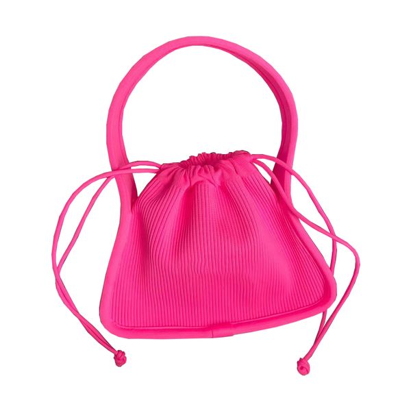 

rib knit luxury tote bags designer womens bags super fashion candy colors sweet drawstring closure ladies shoulder bag utility purse