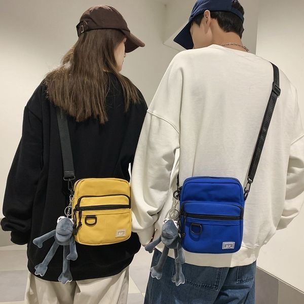 

women men shoulder messenger bag small canvas crossbody bags for girl japanese student handbag mini phone purse flap