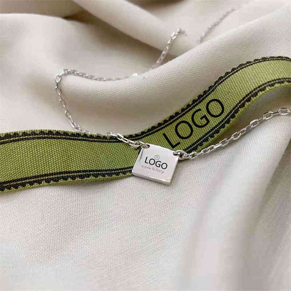 

2023 designer new fashion jewelry gujia s925 silver small square br necklace simple fashionable male and female lovers' snake bone chai