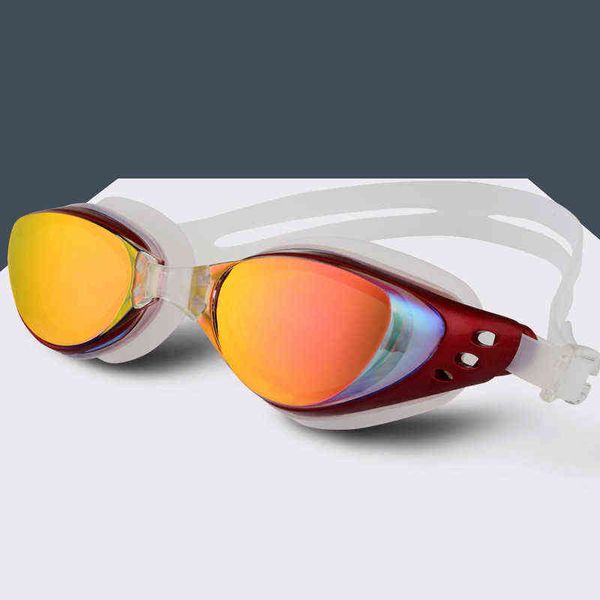 Высокое определение плавание очки против тумана профессиональный водонепроницаемый силиконовые арены плавать очки взрослых женщин человек плавательные очки G220422