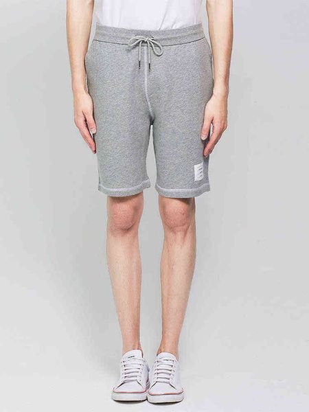 

tb thom shorts striped summer fashion brand classic cotton knee length slim men's clothing jogger track pants women's shorts, White;black