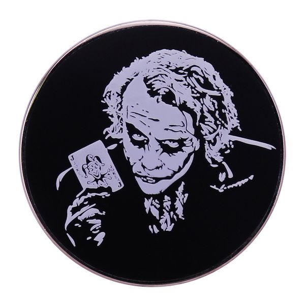 

heath ledger joker enamel pin dark knight brooch movie villains badge, Blue