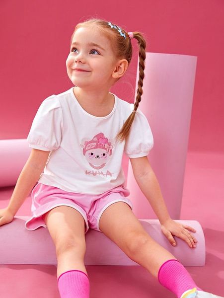 

x yiyun toddler girls cartoon graphic puff sleeve she, Blue