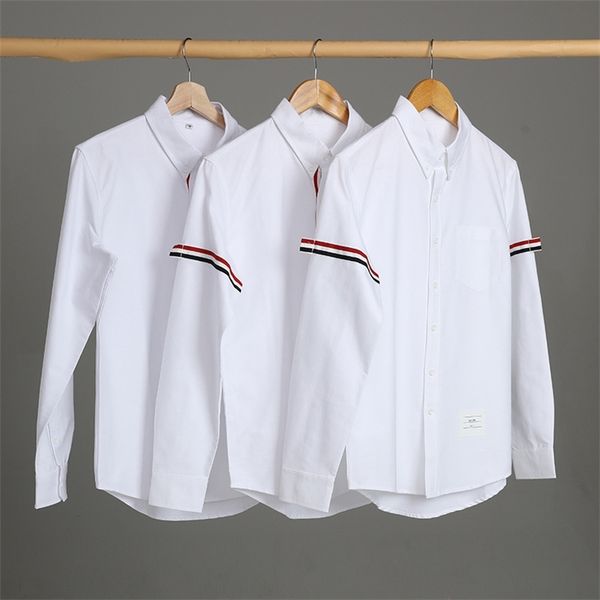 

71% off 2022 summer new trendy wo clothing shirt red white blue stripe oxford spinning shirt and women's classic couple white casual sl, White;black