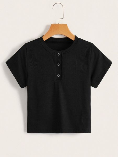 

solid rib knit tee l1ed#, White