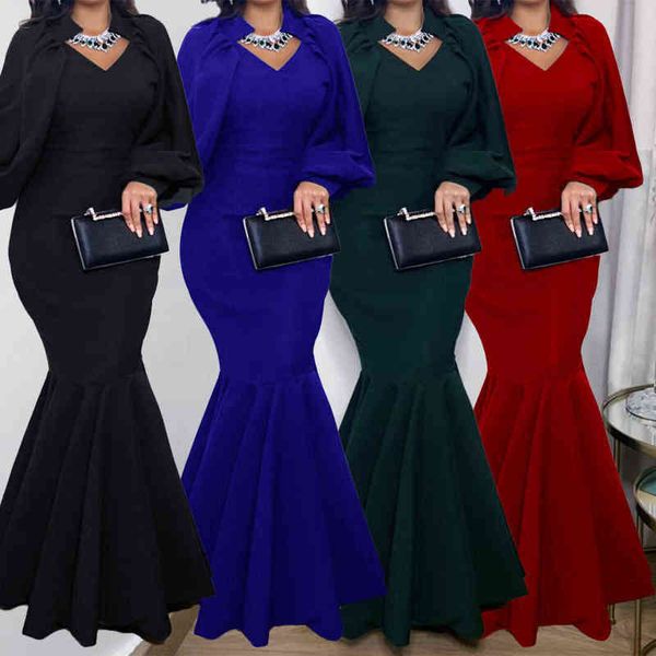 

women's 2022 spring new fishtail dress large evening dress long skirt, Black;gray