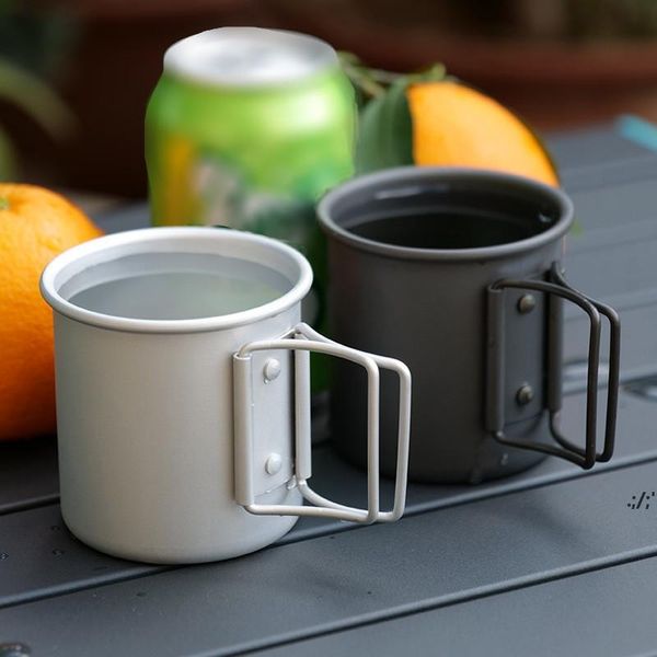 Caneca de acampamento Tojeiros Titânio Trabalhos Portáteis Viagem de Aço Inoxidável Copos de Café Chá Caneca Copo para Acampamento / Viagem / Início Uso 300ml por Sea JLB15027