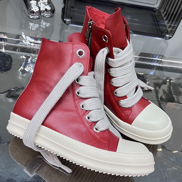 Stivaletti uomo autunno inverno taglia grande colore rosso vera pelle scarpe piatte uomo classico street style hip-hop sneakers alte moda per calzature uomo