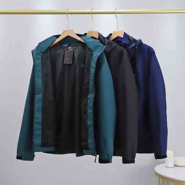 

men's curved hooded jacket tex soft shell waterproof jacket outdoor sports men's and women's hat removable loose jackets, Black;brown