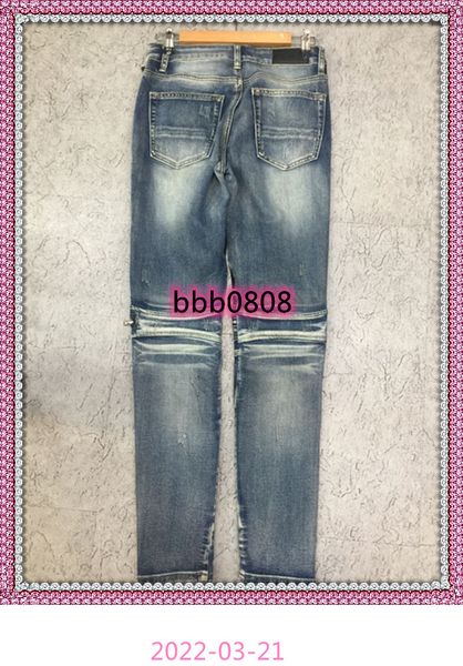 

mens designers ripped biker jeans us size 28~42 slim fit motorcycle biker denim for men fashion designer hip hop good quality, Blue
