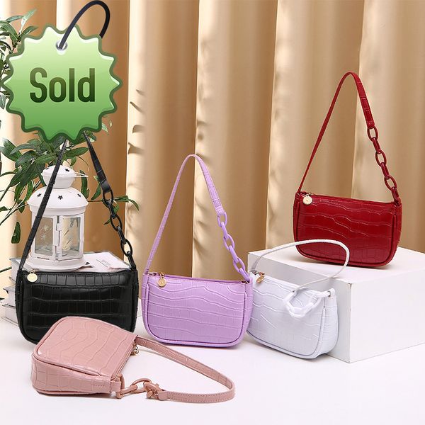 

2022 new fashion solid color shoulder messenger ladies designer bag handbag