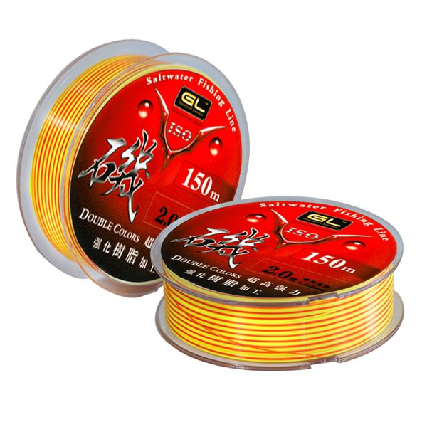 

150 m rock fishing line high wear resistance monofilament double color semi-floating saltwater fishing line gear accessories