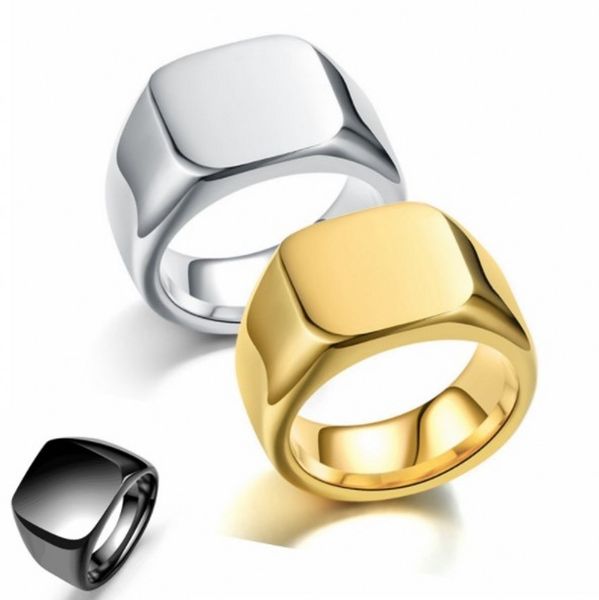 

european and american retro stainless steel men's rings, Silver