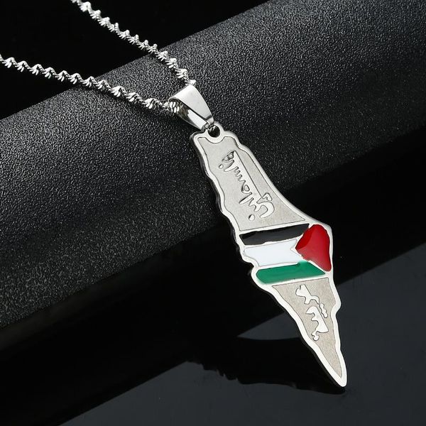 Colares pendentes Hebraico árabe Israel Palestina Mapa Mulheres presentes israelense jóias