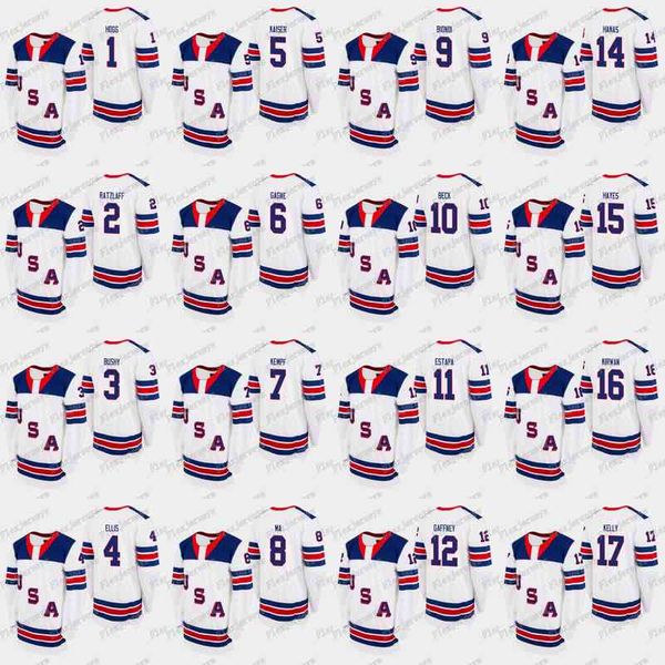 

usa team 2019 hlinka gretzky cup louden hogg jake ratzlaff evan bushy noah ellis alex gaffney mark estapa ryan beck blake biondi jersey, Black