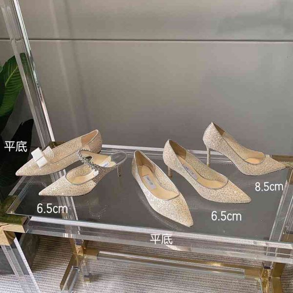 

dress shoes jimmy chic mesh high heels summer single shoes wedding dress flat bottom shallow mouth bridesmaid crystal xmfy, Black