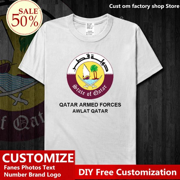 Qatar exército algodão camiseta de camisa personalizada fãs de bricolage tsshirt high street moda hop hip lose casual camiseta 220614