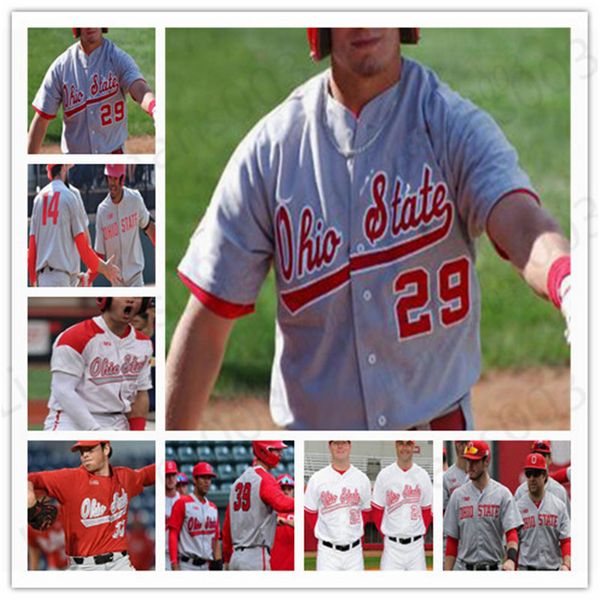 

ncaa ohio state buckeyes 1 brady cherry 33 dominic canzone 4 noah mcgowan 8 noah west 3 jake vance baseball stitched jerseys s-4xl, Black