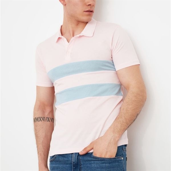 

trendyol panelli polo collar t shirt tmnss20po0164 220606, White;black
