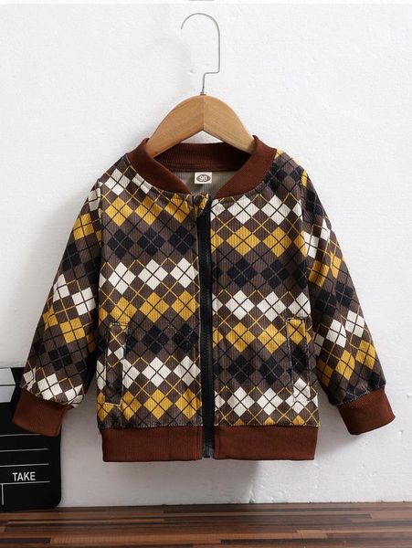 

toddler boys argyle print bomber jacket she, Blue;gray
