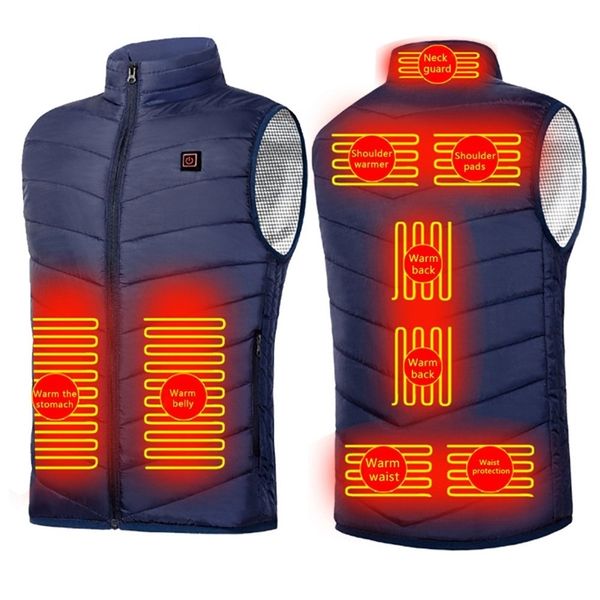 Gilet riscaldato Giacca riscaldata USB Caccia da campeggio Abbigliamento termico Campeggio esterno Escursionismo Pesca Viaggio Gilet invernale caldo Adulti 220516