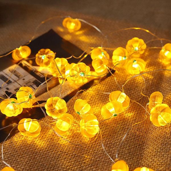 Stringhe PheiLa 2M 20 LED Stringa di luci a forma di zucca Lampada fata scintillante alimentata da 3 batterie X Halloween Decorazioni natalizieStringhe LEDLED