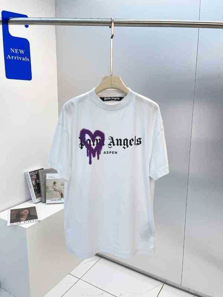 

high version palms angels angel t-shirt love graffiti short sleeve, White;black