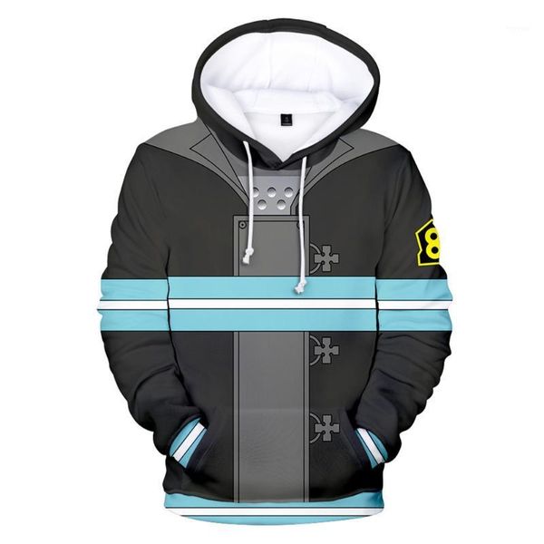 Herren Hoodies Sweatshirts 3D Fire Force Männer/Frauen Harajuku Cartoon Hoodie Hip Hop Casual Kinder Langarm Tops Streetwear Marke Mantel