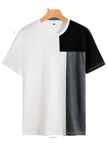 

men color block tee s5to#, White;black