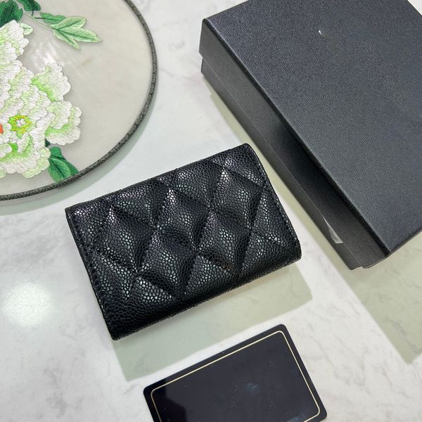 

women designers luxury purse cluth wallet classic passport card holder cheque book genuine leather holders original box caviar 10cm lambskin, Red;black