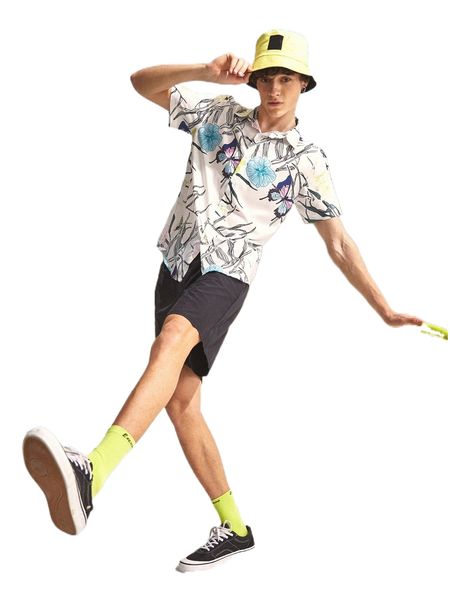 

men butterfly & floral print shirt h3ih#, White;black