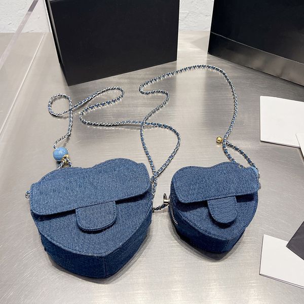 

designer bags handbag love crossbody bags women mini chain bag ladies denim all-match fashion clutch solid color wallet handbags