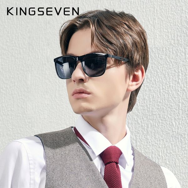 

kingseven boutique tr90 frame aluminium men's sunglasses polarized women square shades uv400 d sol 220511, White;black