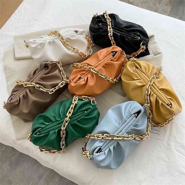 

venetass's luxury bottegas'ss handbags chain wrinkled 2022 hand korean version simple shoulder cloud dumpling bag