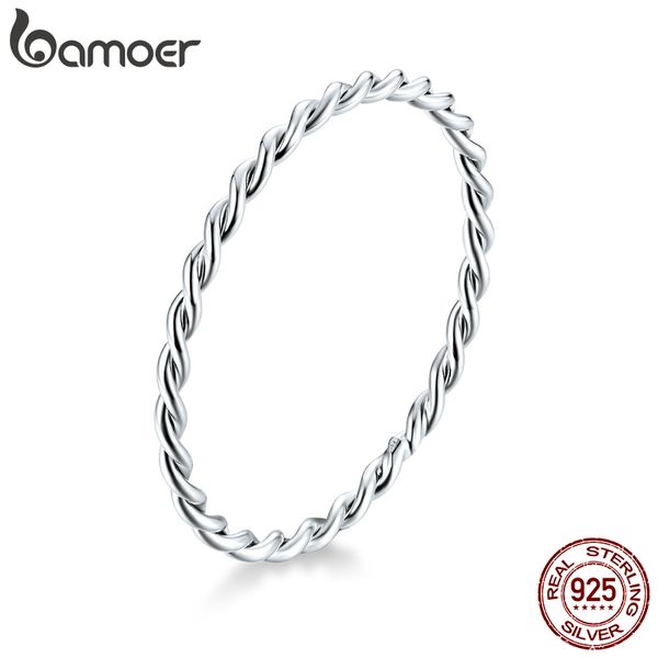 

twisted minimalist finger rings for women 925 sterling silver hypoallergenic jewelry gift female slim ring scr640 220716, Slivery;golden