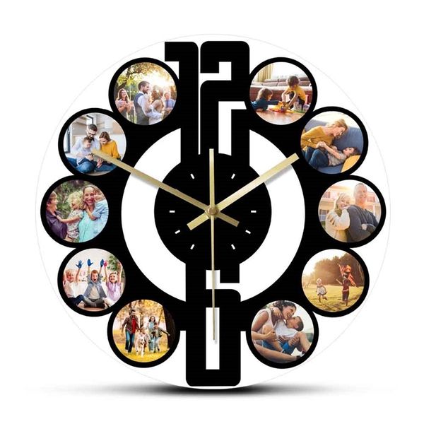 Creative 10 Personalizzato Instagram Family Pos Orologio da appendere Anniversario Regalo di compleanno per amico Orologio da parete personalizzato 220615