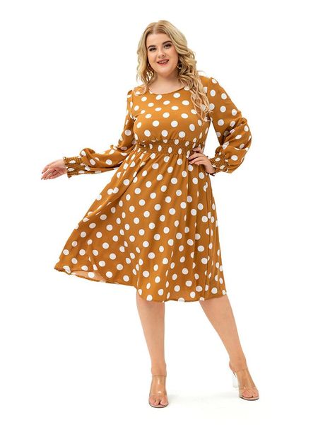 

plus size dresses fashion elegant women dress casual street for summer party clothing strap polka dots dressplus, Black