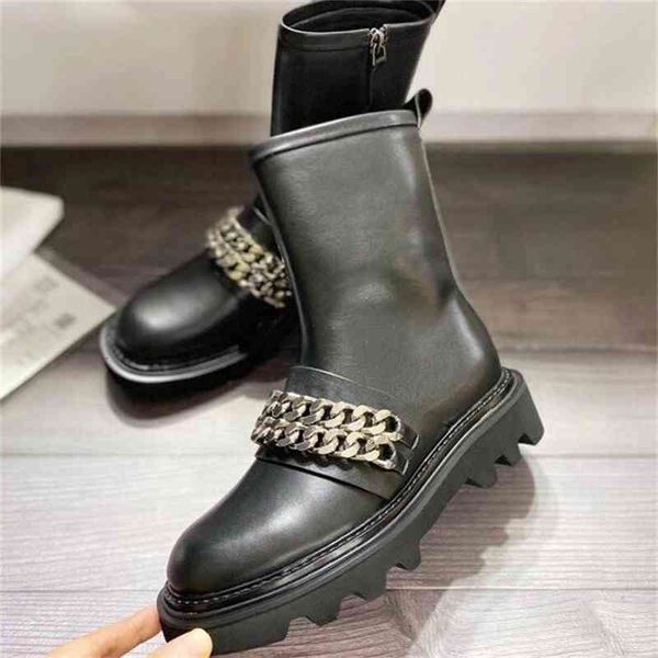 

boots leather boots women's knight shoes round head square high heels winter series, Black