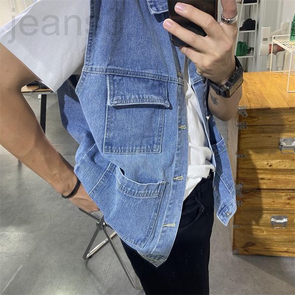 

men's vests designer spring denim vest 2022 men's new loose jacket fashion gtba800 zbrb, Black;white