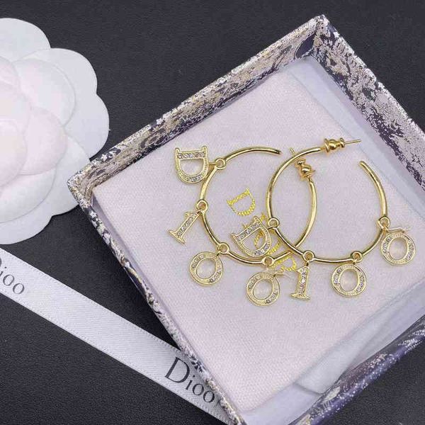 

gold letter diamond earrings new red star earrings female, Golden