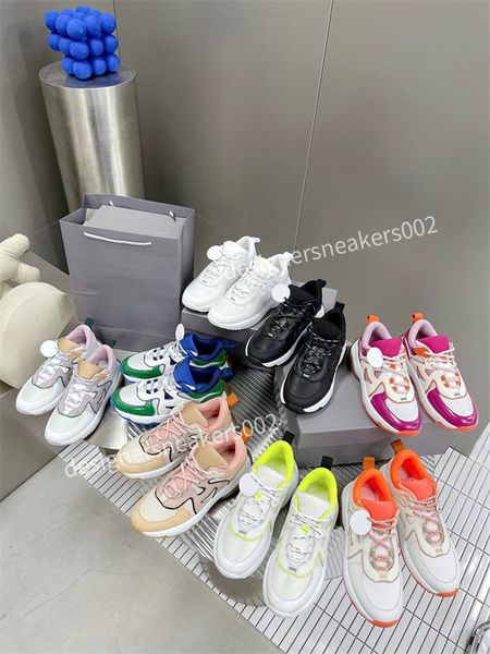 

2022 men womens luxurys designers shoes white printed calf leather casual shoe trainers pink blue runner rx220415, Black