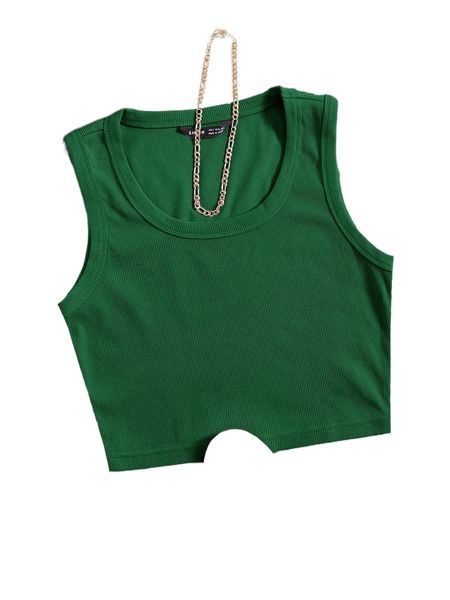 

plus scoop neck tank 91u4#, Black