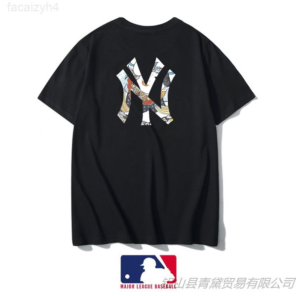 

men's t-shirts designer beijing opera printed cotton short sleeve t-shirt mlb 7f5x, White;black