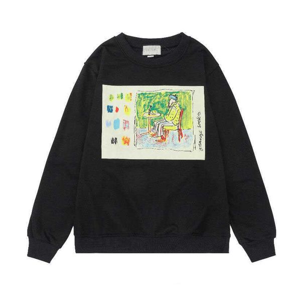 

autumn winter italy mens designer hoodies fashion long sleeve women men sweatshirts vintage male hoodie with tag and labels, Black