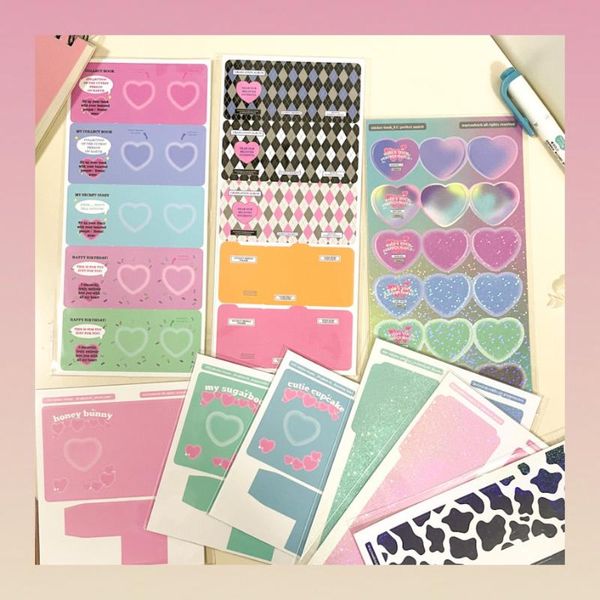 Embrulho de presente kawaii kpop pocard scrapbook adesivos inseol id ídolo