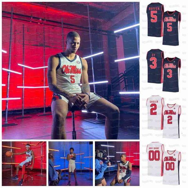 

c202 ole miss rebels 2020 kj buffen franco miller jr. devontae shuler breein tyree khadim sy carlos curry robinson ncaa college basketball j, Black