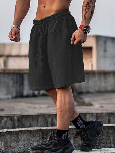 

men drawstring waist wide leg shorts e7vh#, White;black