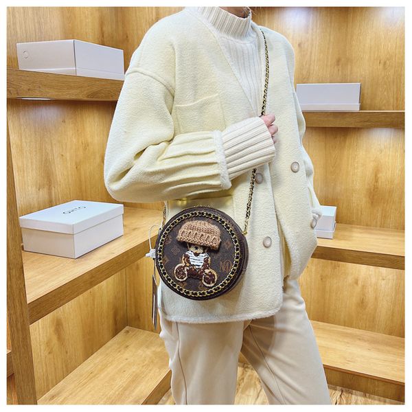 

round handbags pu leather women crossbody bags for women chain shoulder bag